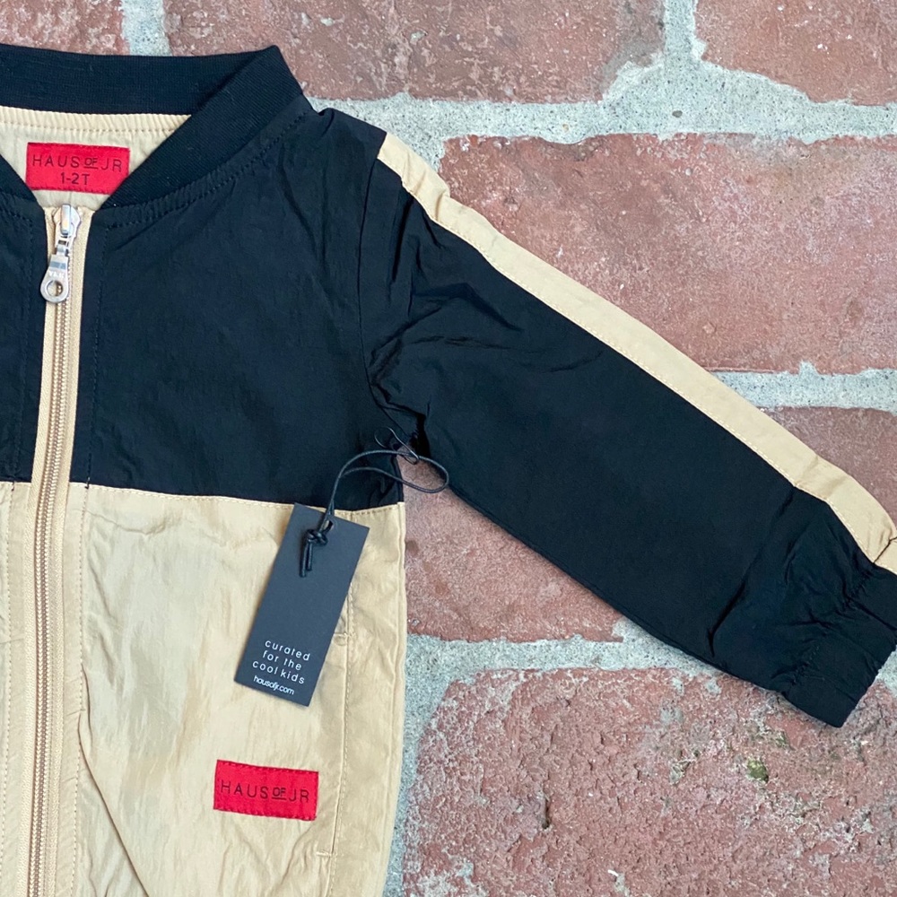 Haus of Jr black & cream windbreaker Sz 1-2T NWT - Picture 4 of 6